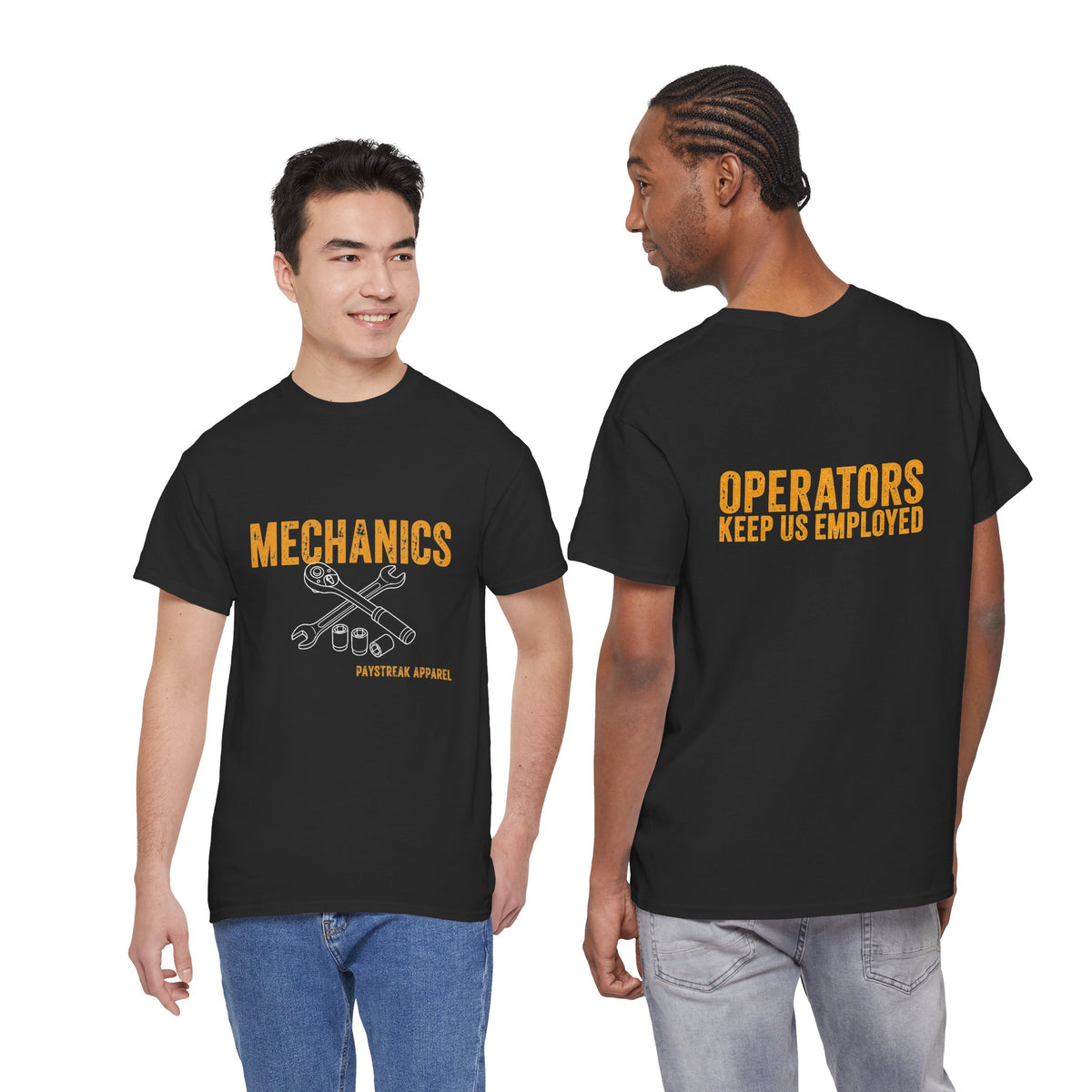 Mechanics Wrench Tee — "Operators Keep Us Employed" Work Shirt
