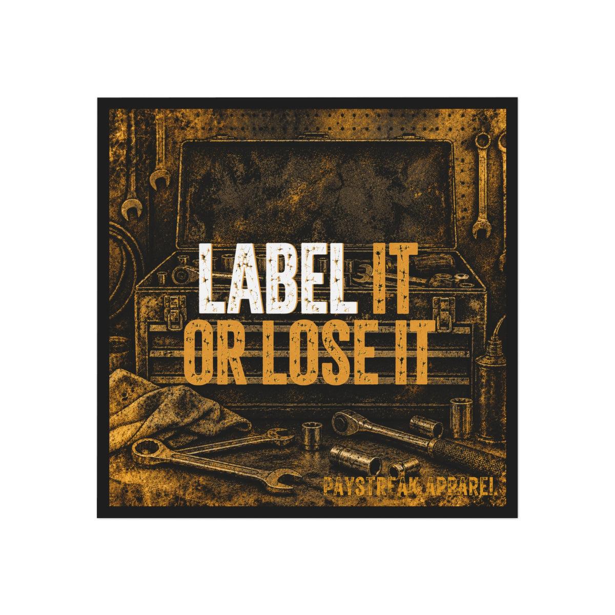 Label It or Lose It Square Magnet — Tool Box Garage Funny Workshop Magnet