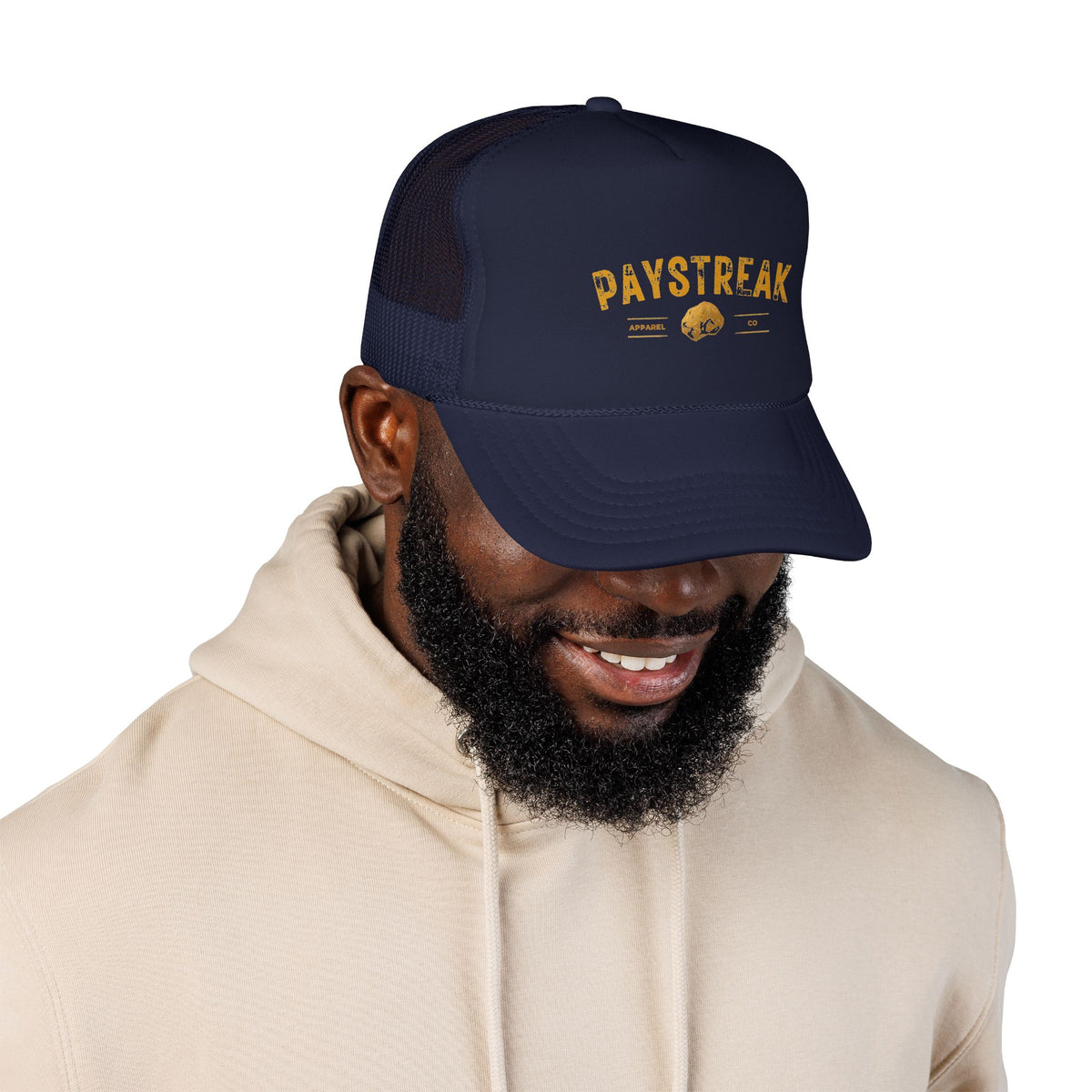 Paystreak Trucker Hat — Vintage Gold Logo Foam Cap