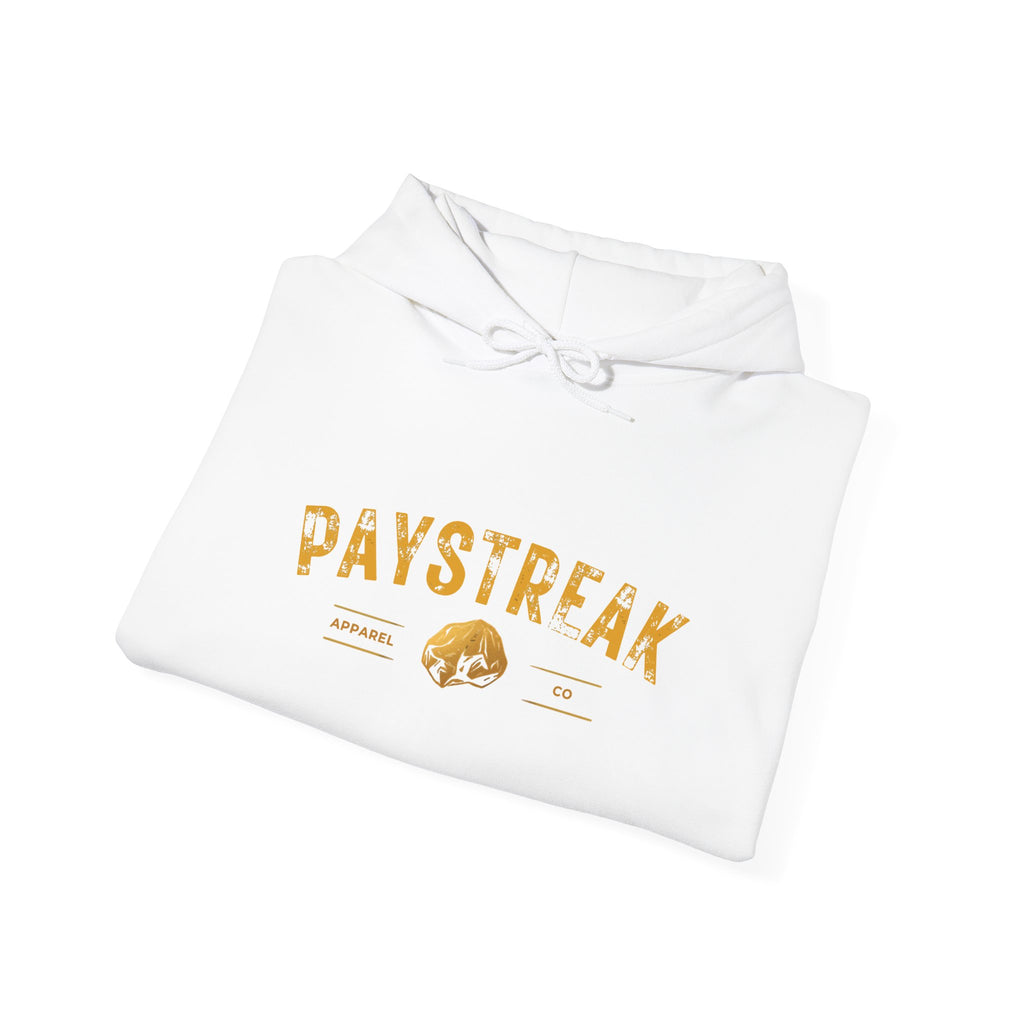 Paystreak Logo Hoodie — Retro Gold Graphic Hooded Sweatshirt