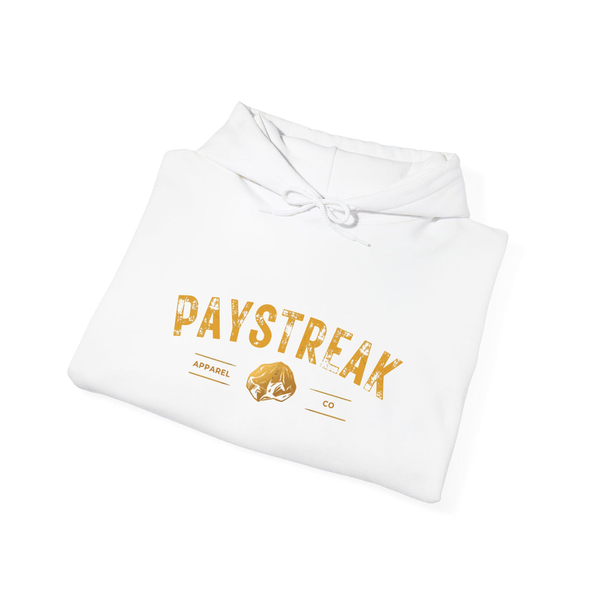 Paystreak Logo Hoodie — Retro Gold Graphic Hooded Sweatshirt