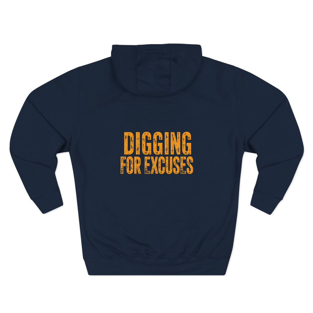Night Shift Hoodie — 'Digging for Excuses' Relaxed Fleece Pullover