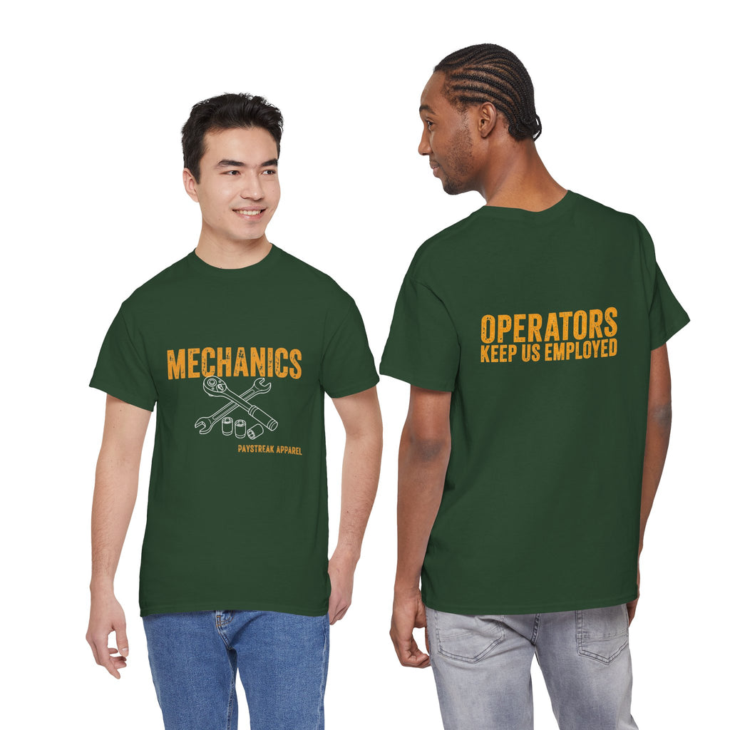 Mechanics Wrench Tee — "Operators Keep Us Employed" Work Shirt