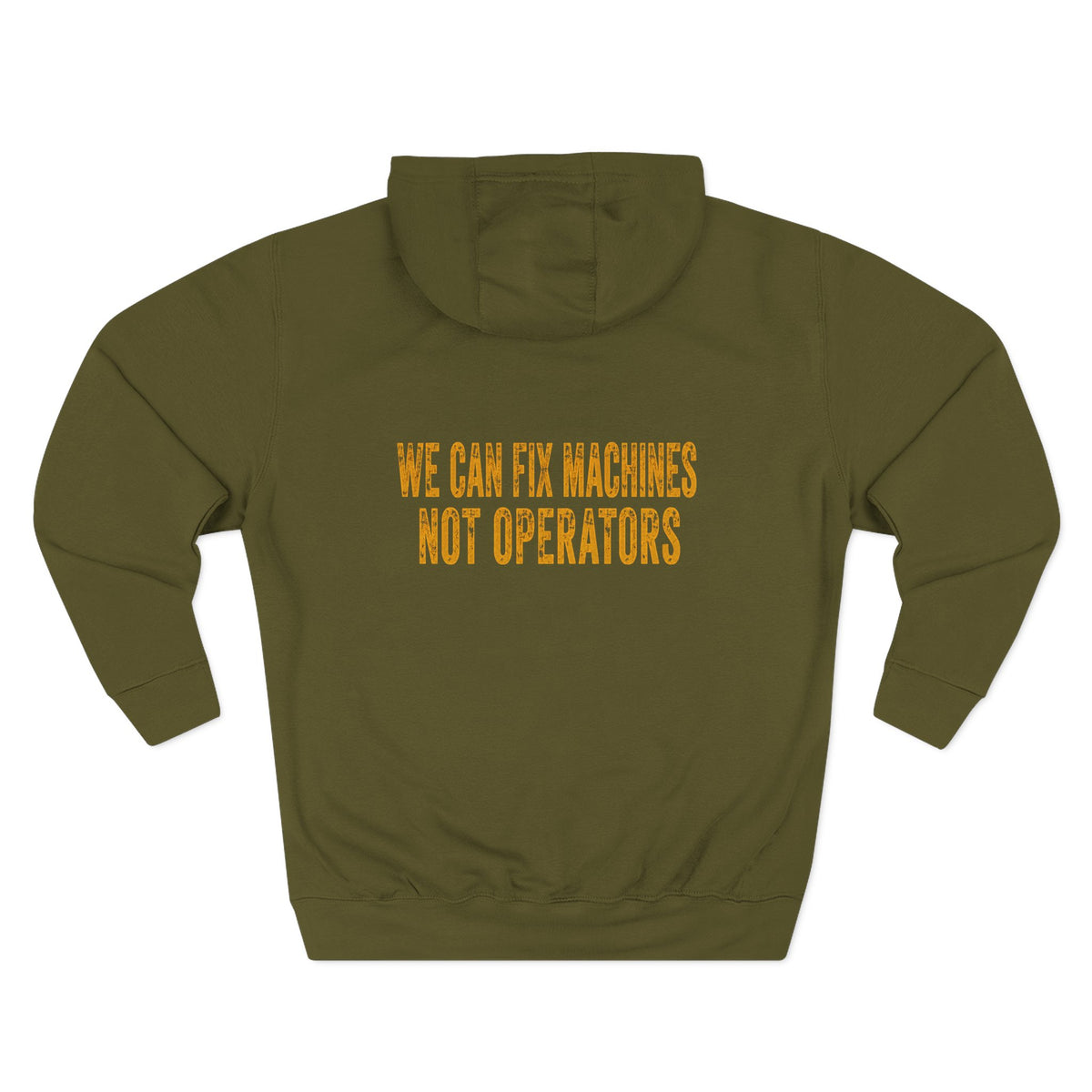 Mechanics Hoodie — 'We Can Fix Machines, Not Operators' Relaxed Fleece Pullover