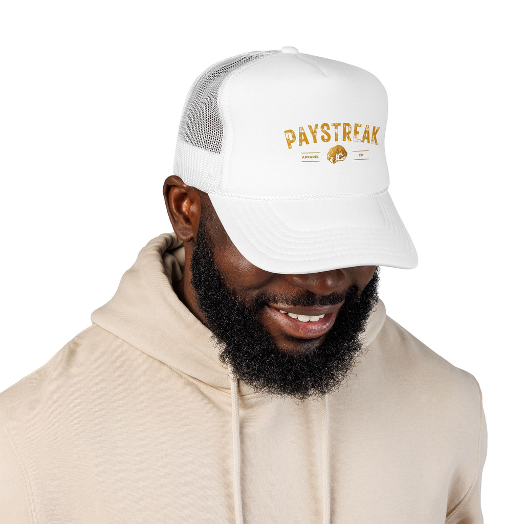 Paystreak Trucker Hat — Vintage Gold Logo Foam Cap