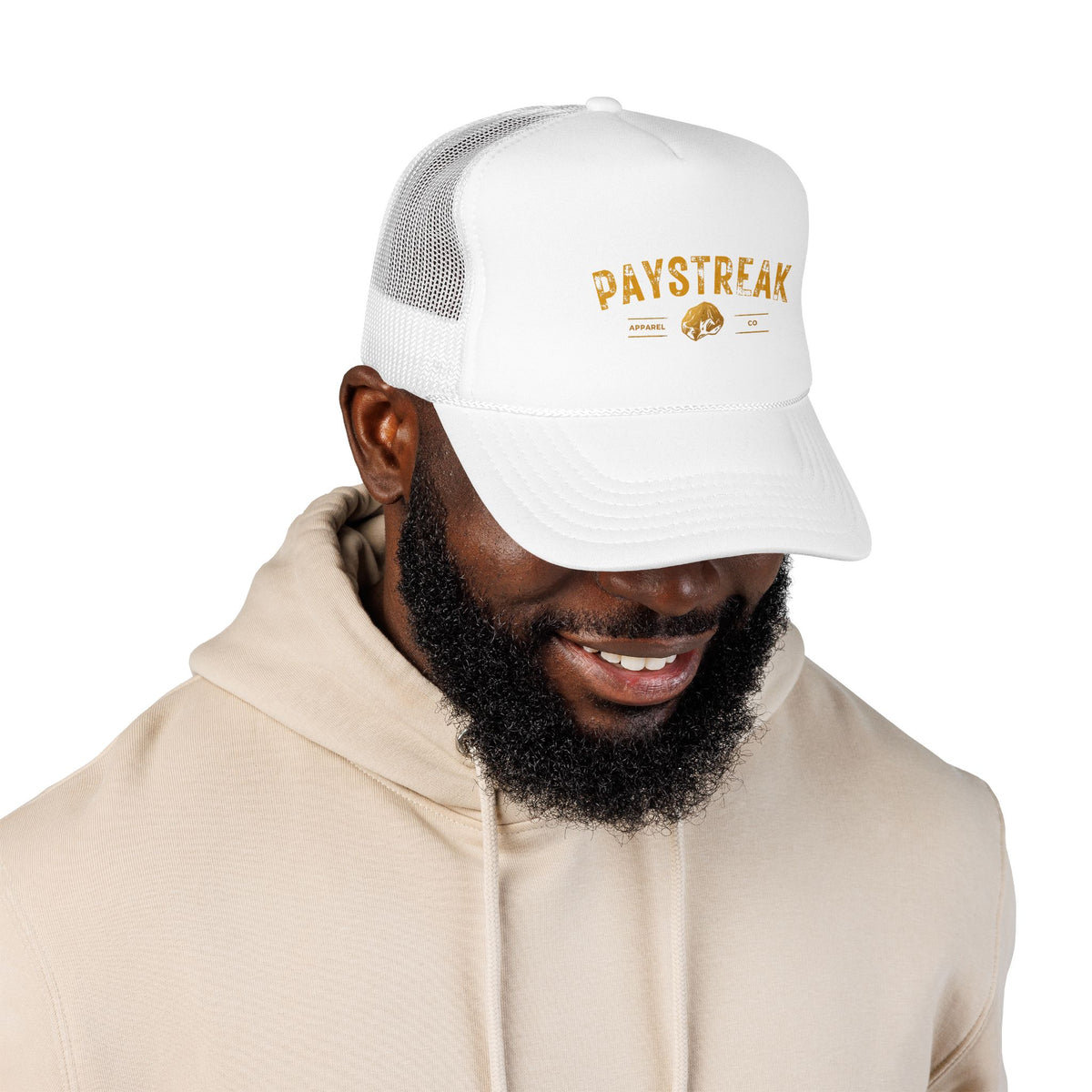Paystreak Trucker Hat — Vintage Gold Logo Foam Cap