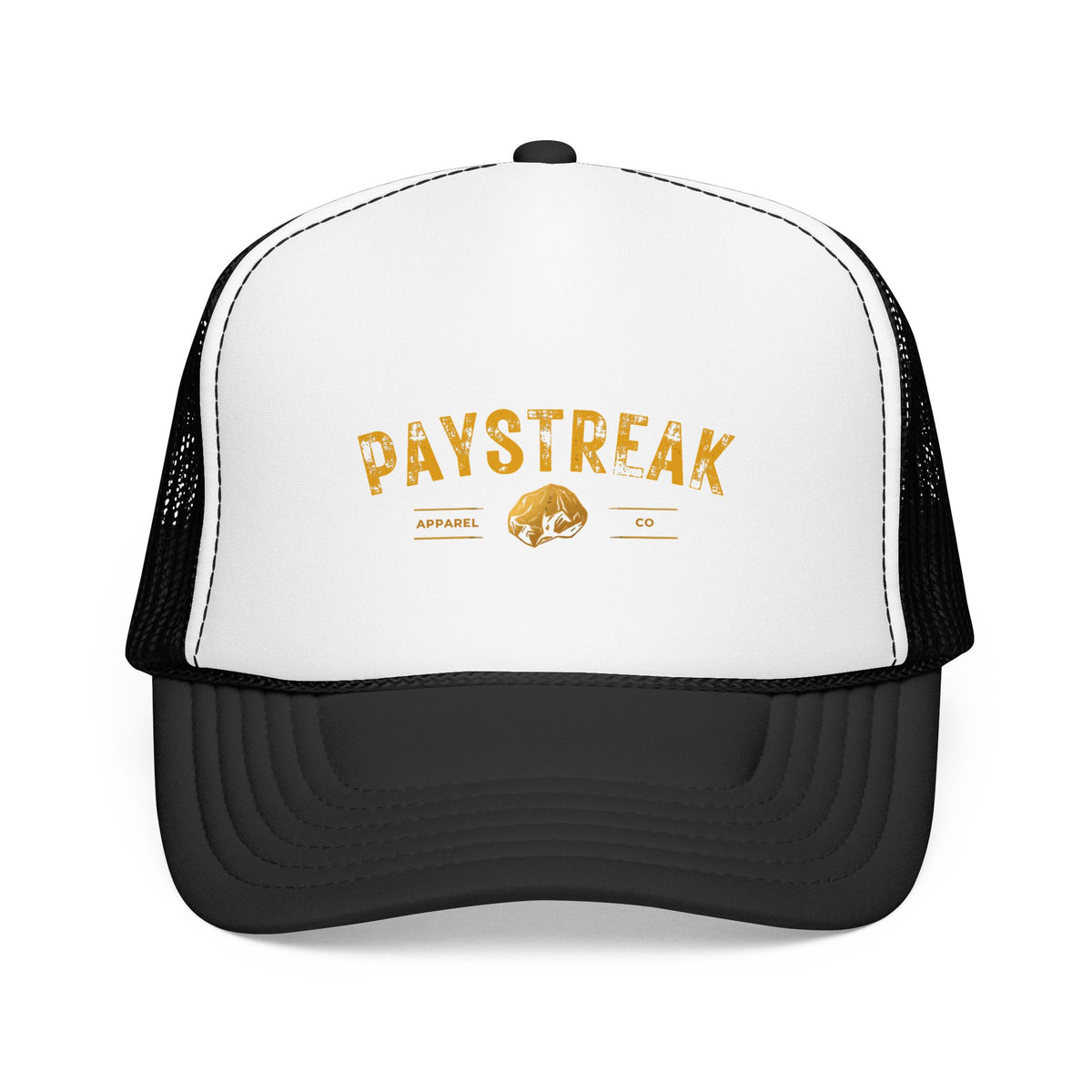 Paystreak Trucker Hat — Vintage Gold Logo Foam Cap