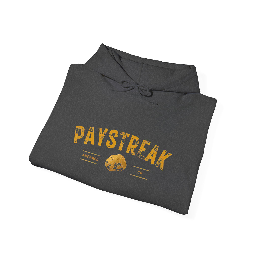 Paystreak Logo Hoodie — Retro Gold Graphic Hooded Sweatshirt