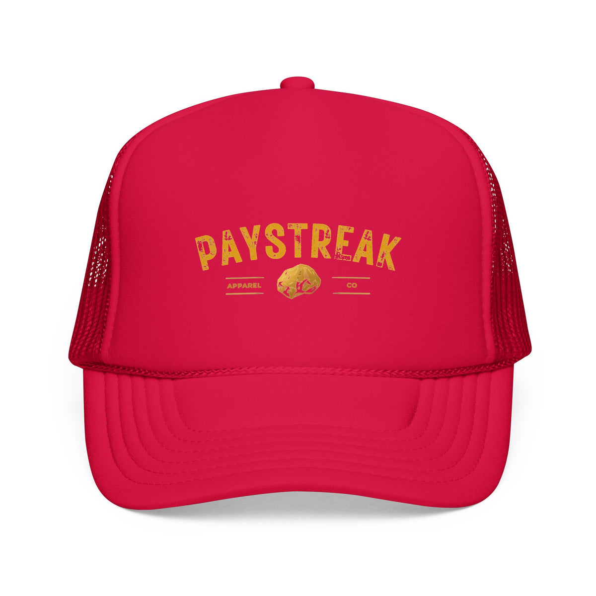 Paystreak Trucker Hat — Vintage Gold Logo Foam Cap