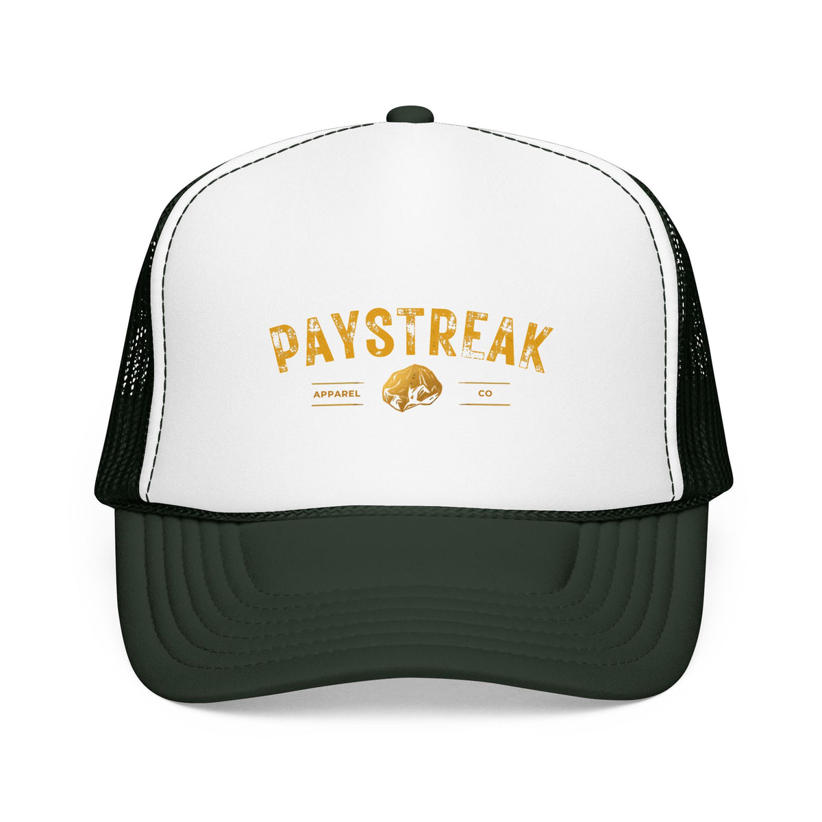 Paystreak Trucker Hat — Vintage Gold Logo Foam Cap
