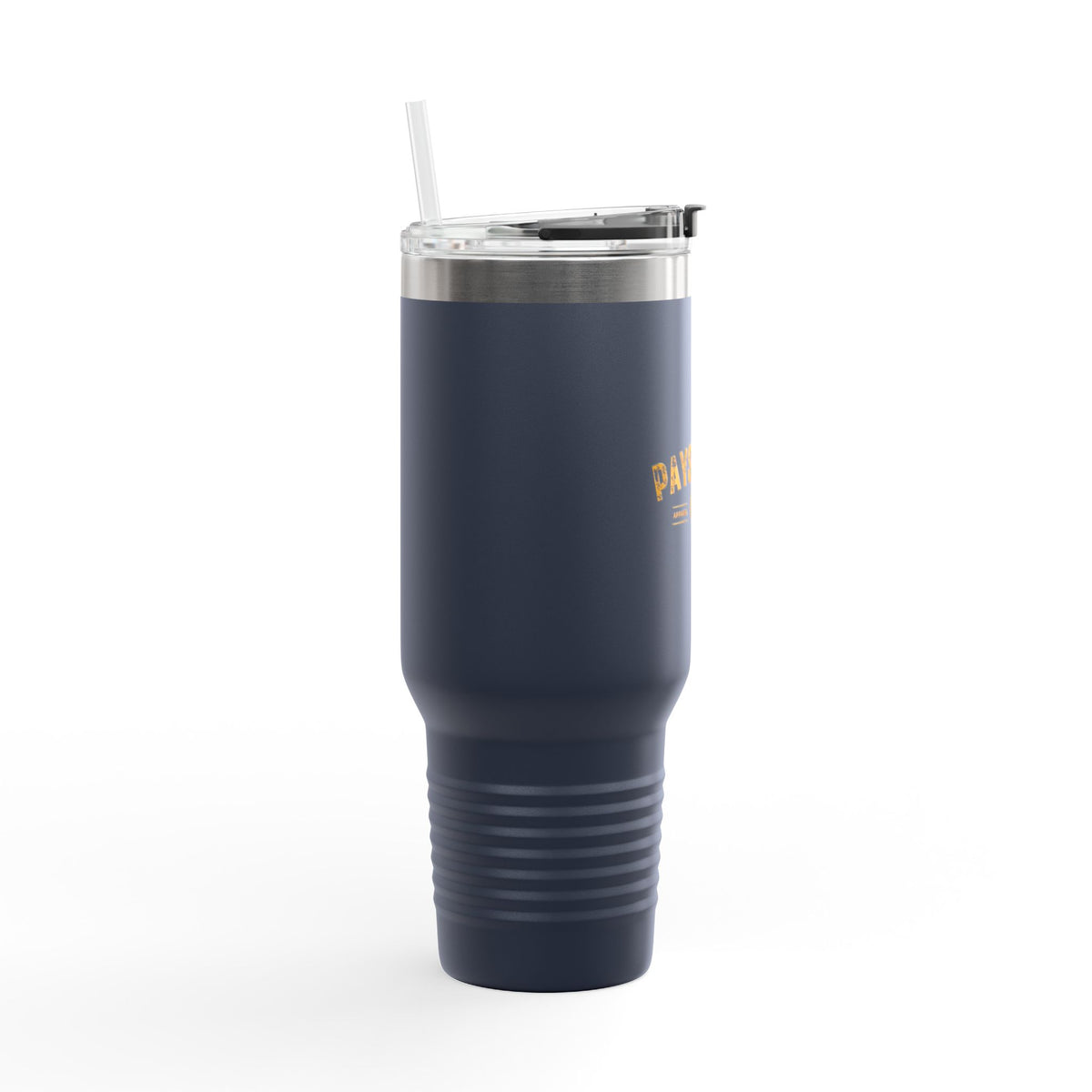 40oz Insulated Travel Mug — 'Paystreak' Gold Accent Stainless Tumbler with Straw & Handle