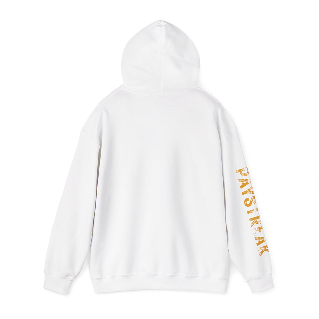 Paystreak Logo Hoodie — Retro Gold Graphic Hooded Sweatshirt