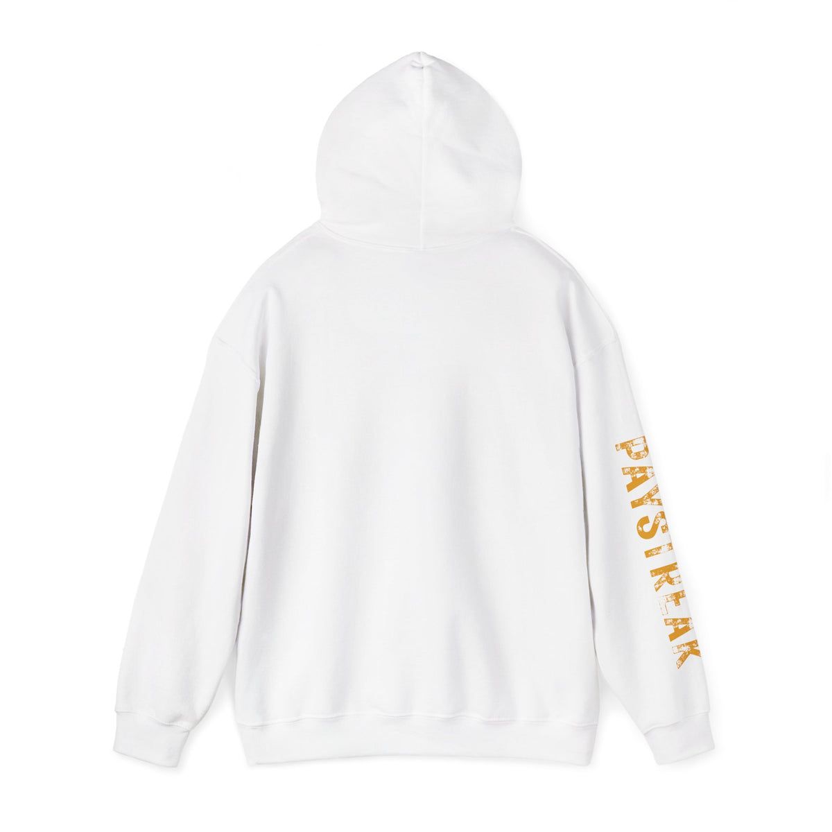 Paystreak Logo Hoodie — Retro Gold Graphic Hooded Sweatshirt