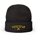 Paystreak Embroidered Knit Beanie – Vintage Gold Logo Winter Hat