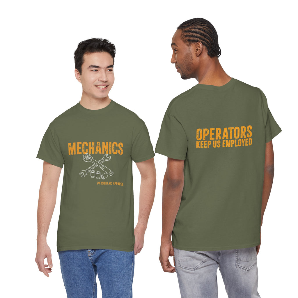 Mechanics Wrench Tee — "Operators Keep Us Employed" Work Shirt