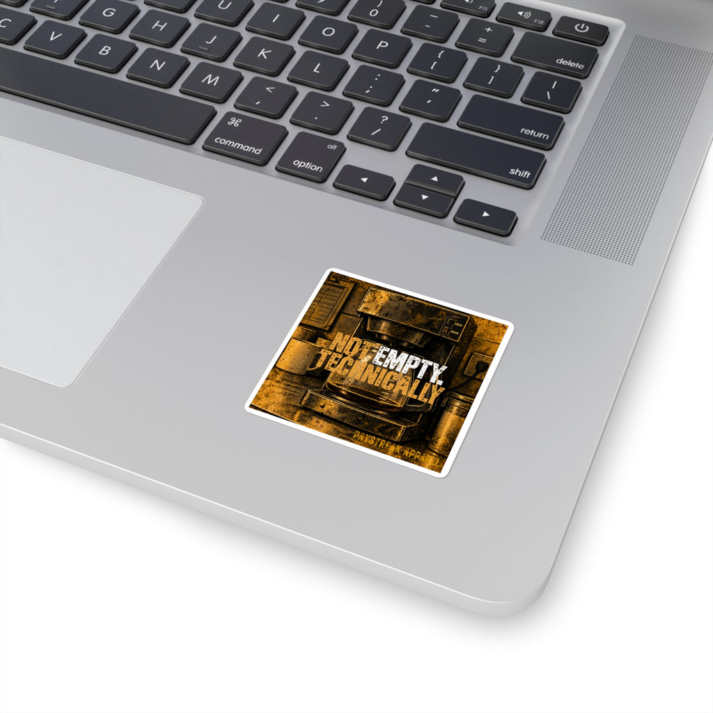 Not Empty, Technically — Square Coffee Sticker