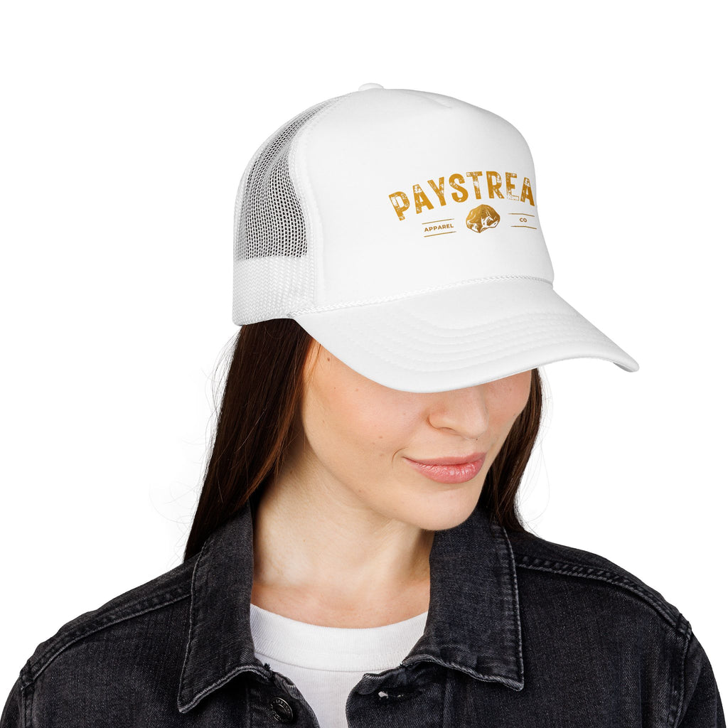 Paystreak Trucker Hat — Vintage Gold Logo Foam Cap