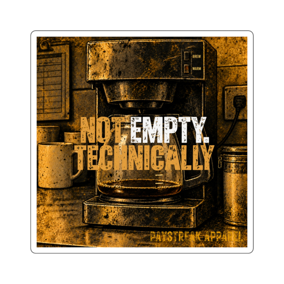Not Empty, Technically — Square Coffee Sticker