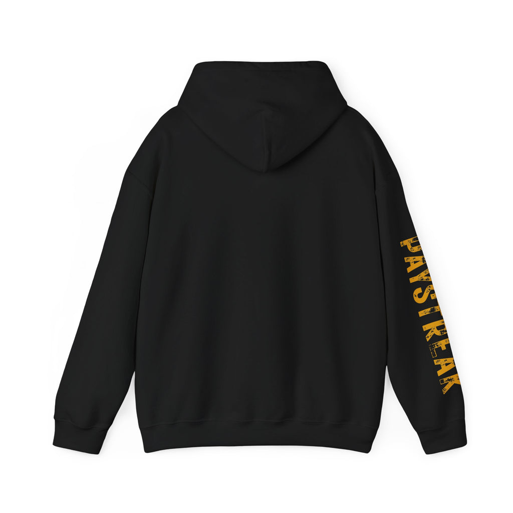 Paystreak Logo Hoodie — Retro Gold Graphic Hooded Sweatshirt