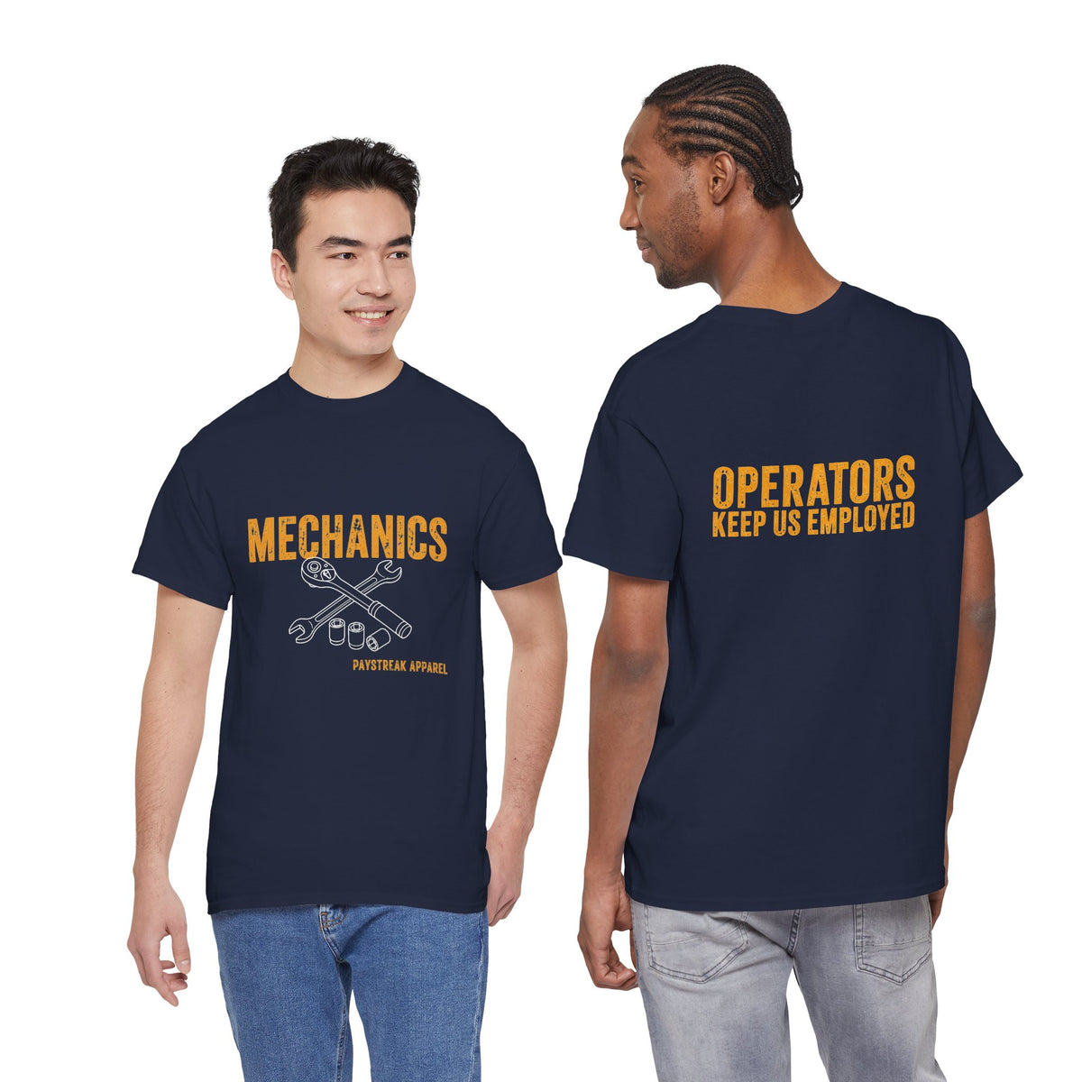 Mechanics Wrench Tee — "Operators Keep Us Employed" Work Shirt