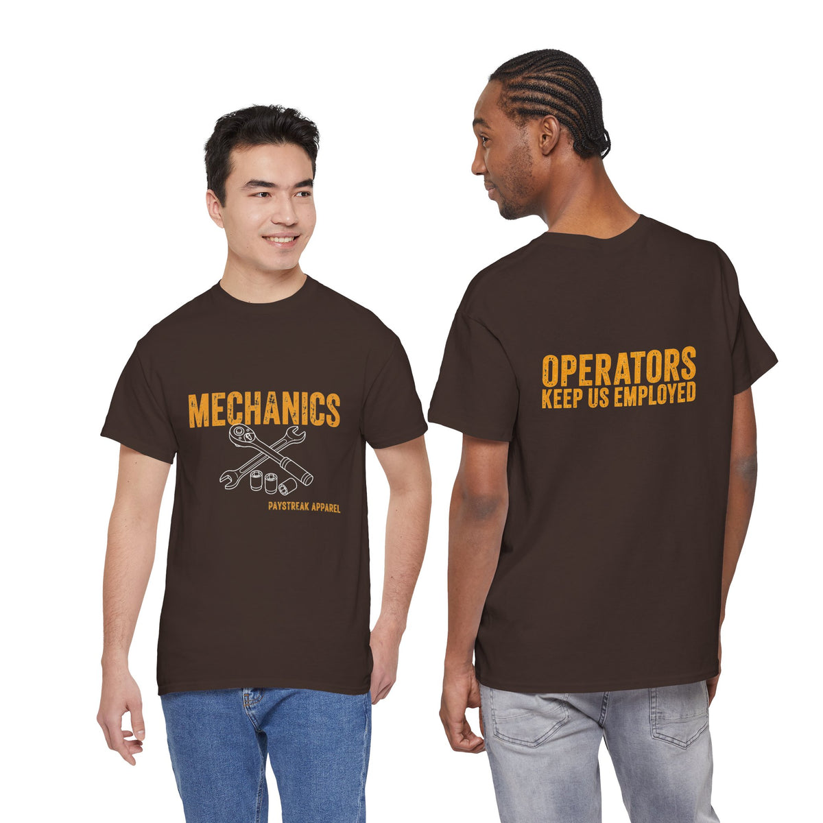 Mechanics Wrench Tee — "Operators Keep Us Employed" Work Shirt