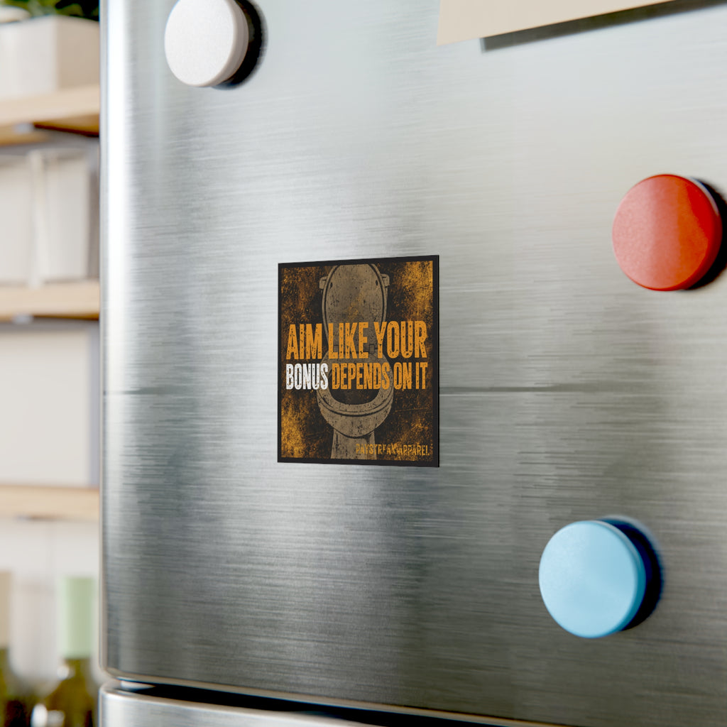 Aim Like Your Bonus Depends On It Square Magnet