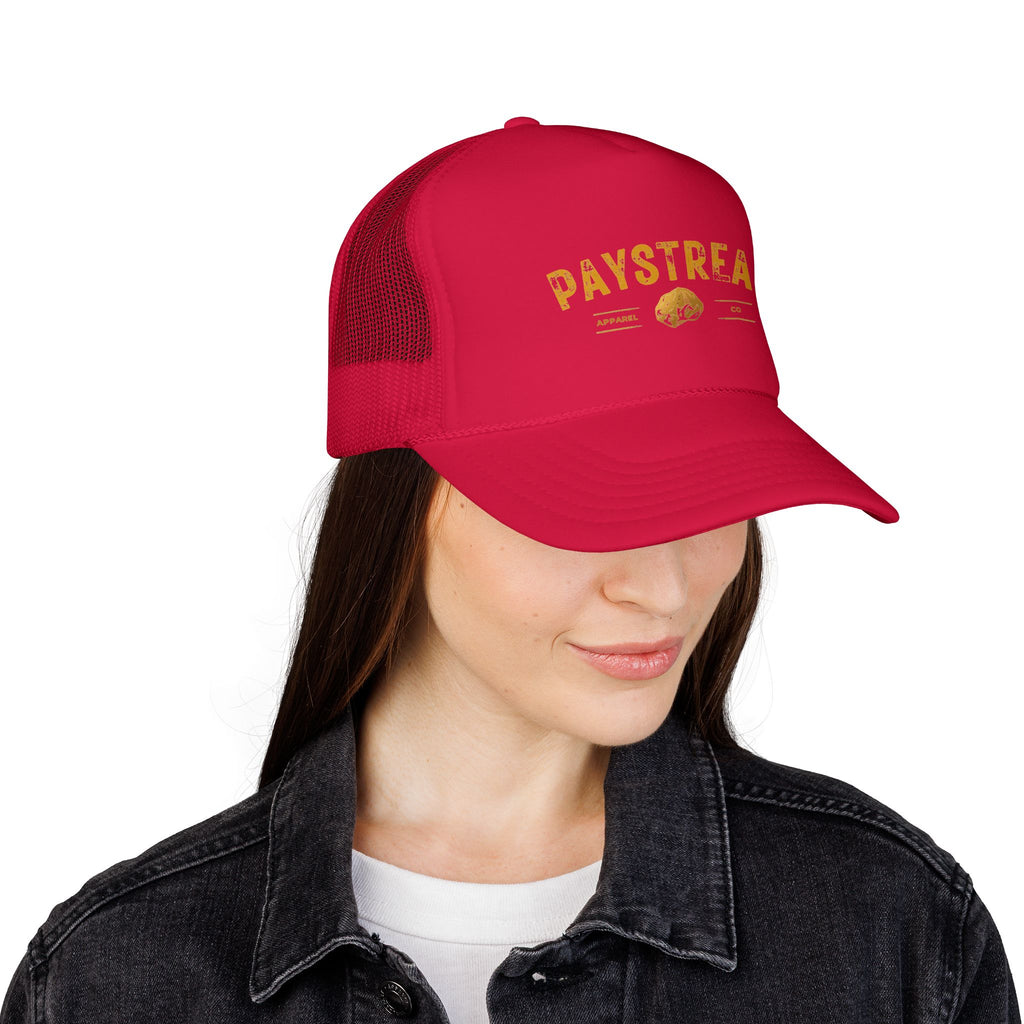 Paystreak Trucker Hat — Vintage Gold Logo Foam Cap