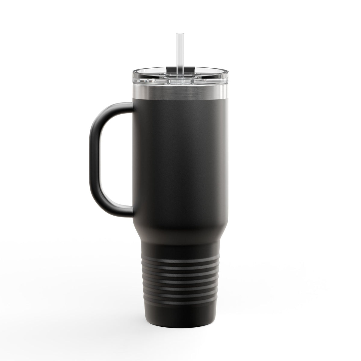 40oz Insulated Travel Mug — 'Paystreak' Gold Accent Stainless Tumbler with Straw & Handle