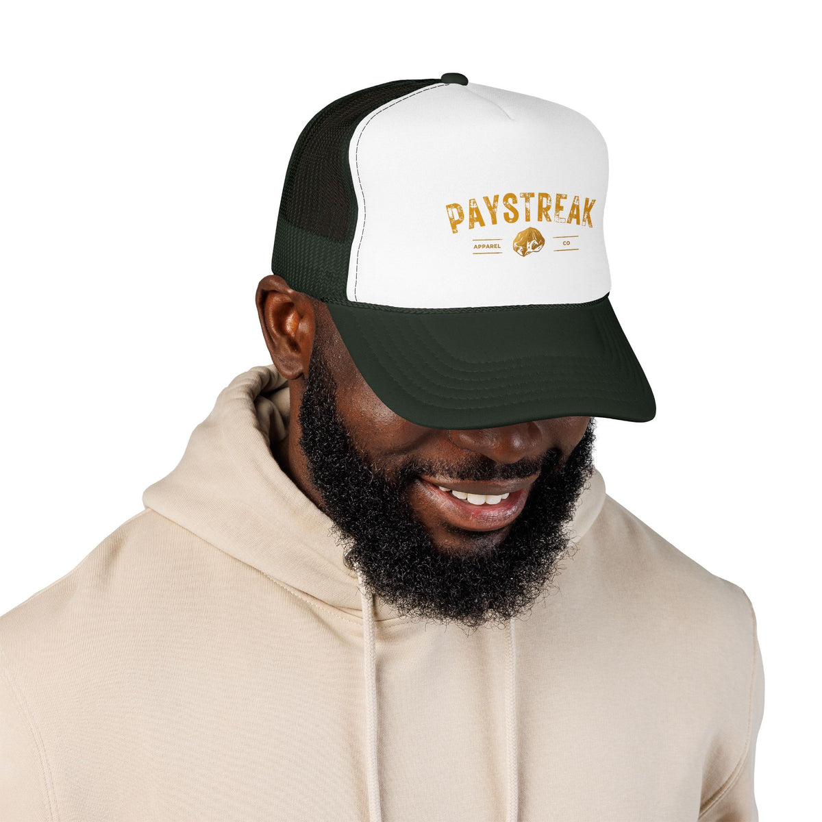 Paystreak Trucker Hat — Vintage Gold Logo Foam Cap