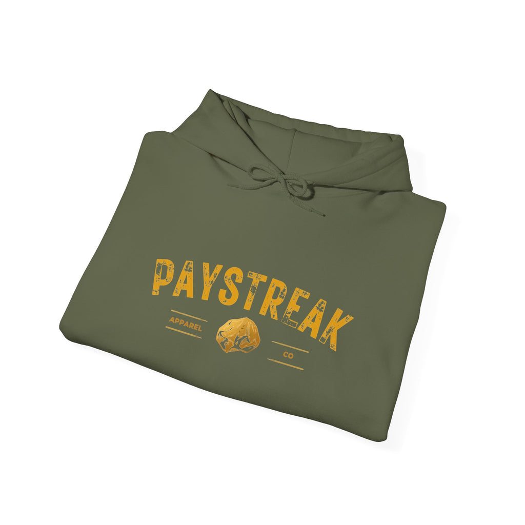 Paystreak Logo Hoodie — Retro Gold Graphic Hooded Sweatshirt