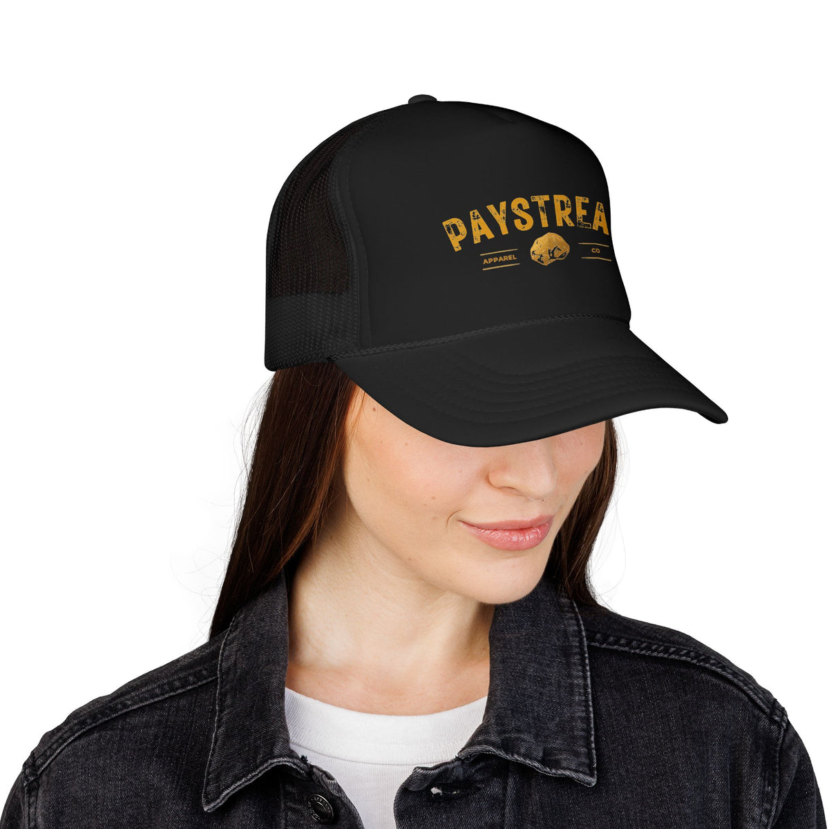 Paystreak Trucker Hat — Vintage Gold Logo Foam Cap