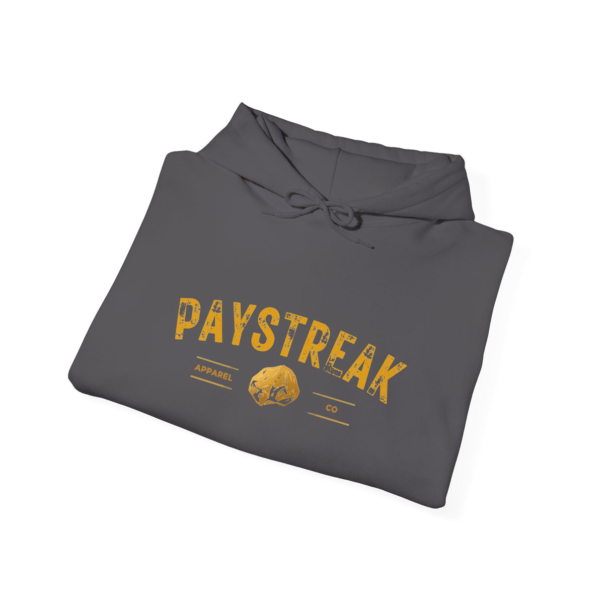Paystreak Logo Hoodie — Retro Gold Graphic Hooded Sweatshirt