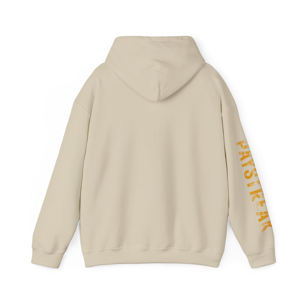 Paystreak Logo Hoodie — Retro Gold Graphic Hooded Sweatshirt