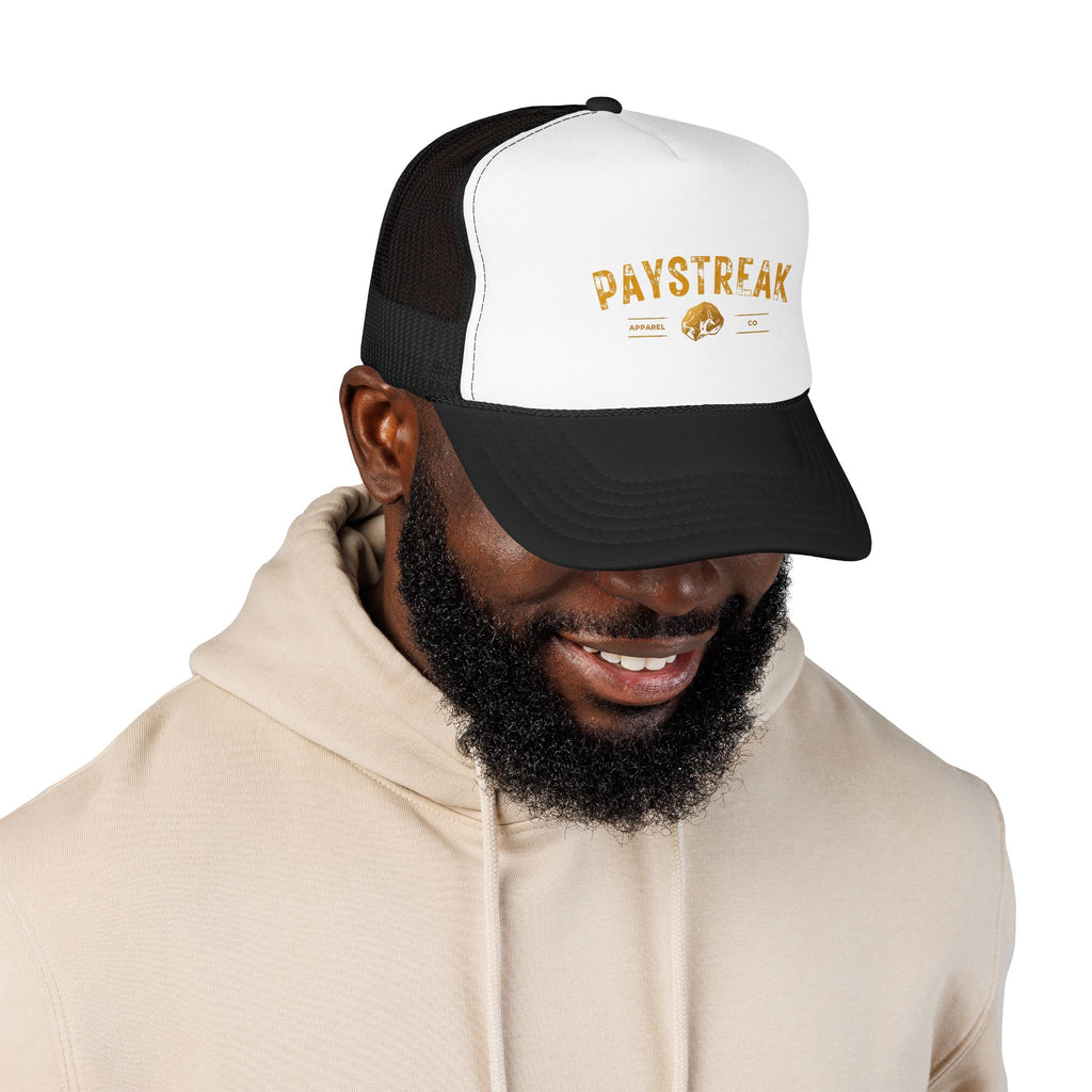 Paystreak Trucker Hat — Vintage Gold Logo Foam Cap