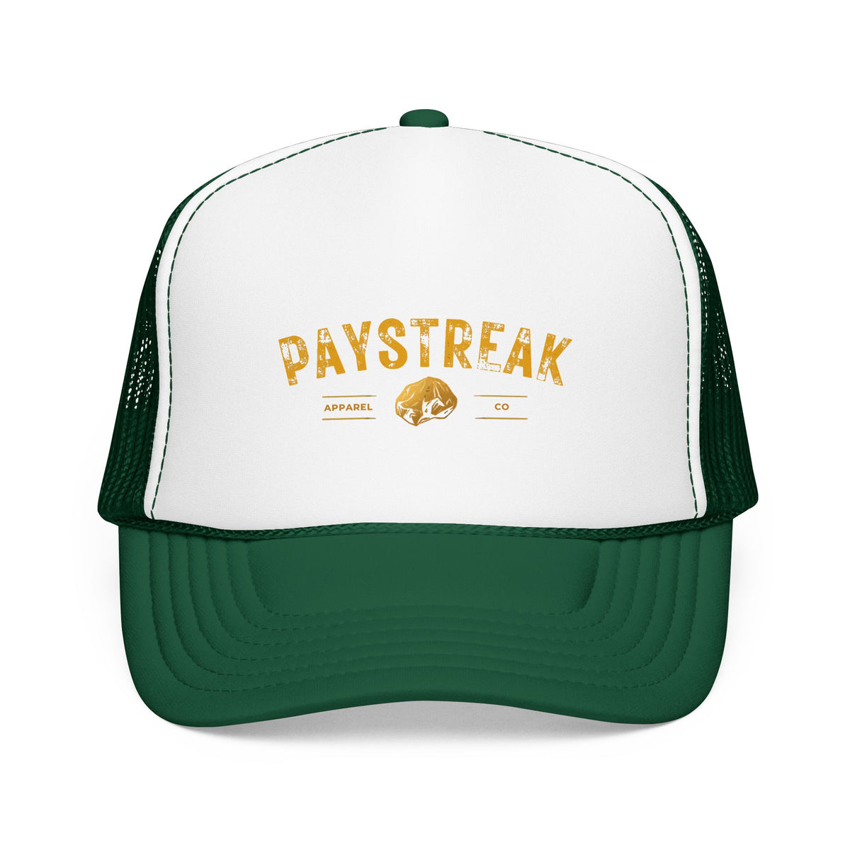 Paystreak Trucker Hat — Vintage Gold Logo Foam Cap