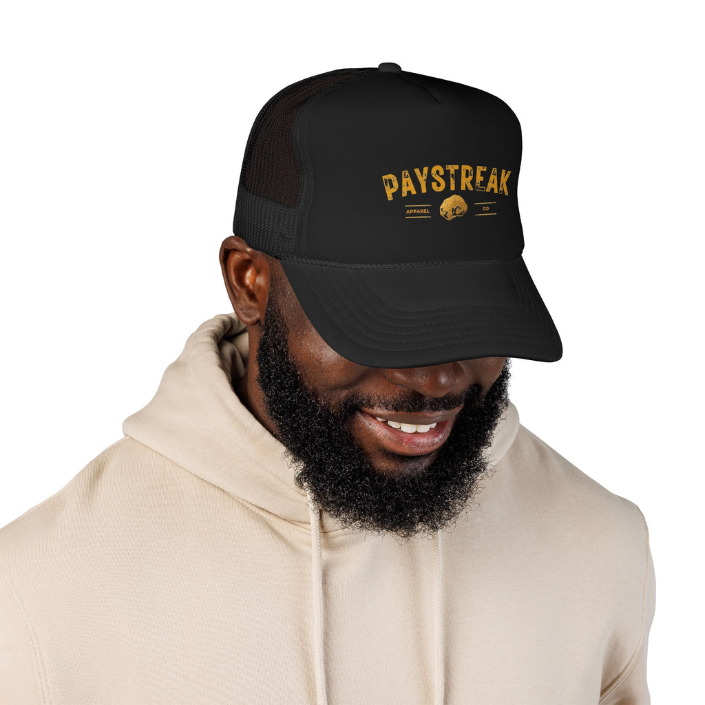 Paystreak Trucker Hat — Vintage Gold Logo Foam Cap