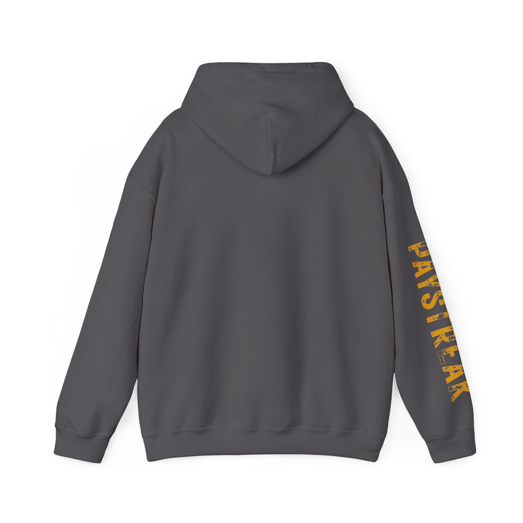 Paystreak Logo Hoodie — Retro Gold Graphic Hooded Sweatshirt