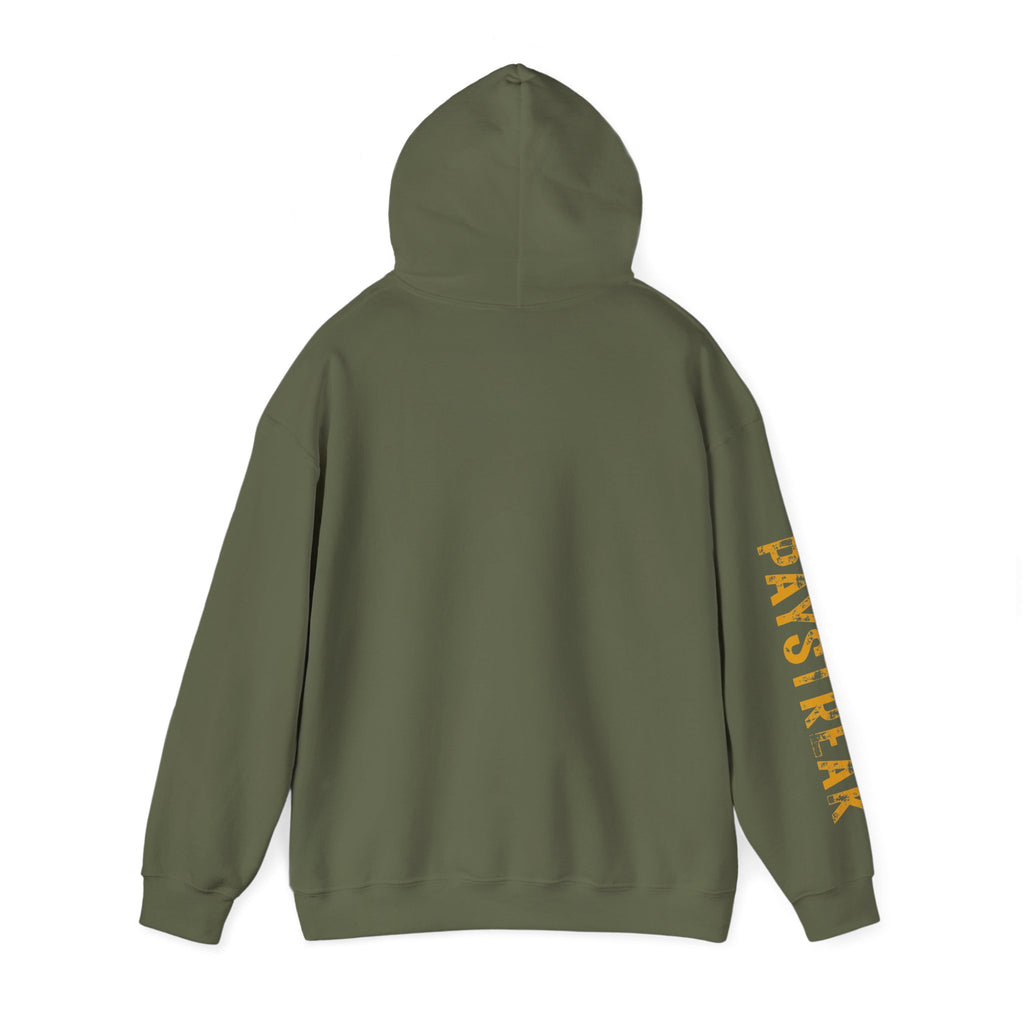 Paystreak Logo Hoodie — Retro Gold Graphic Hooded Sweatshirt