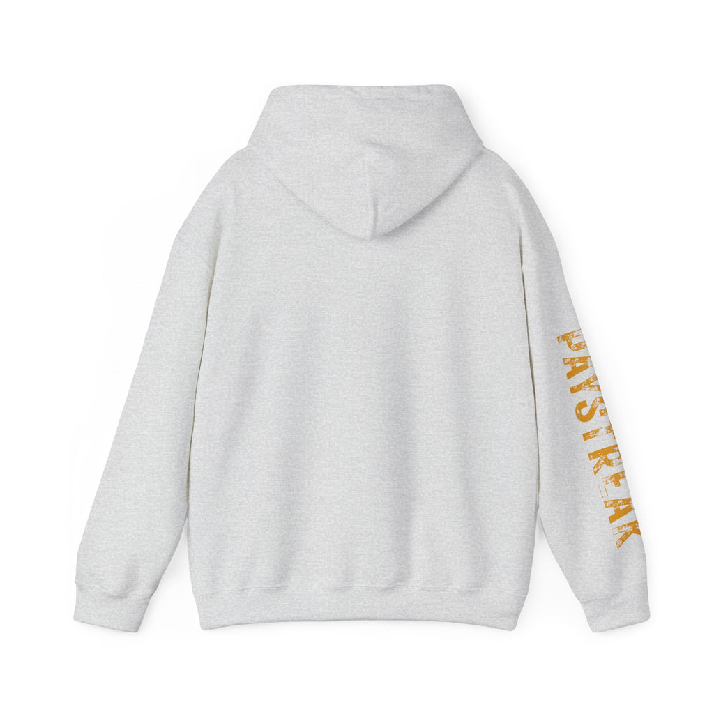 Paystreak Logo Hoodie — Retro Gold Graphic Hooded Sweatshirt