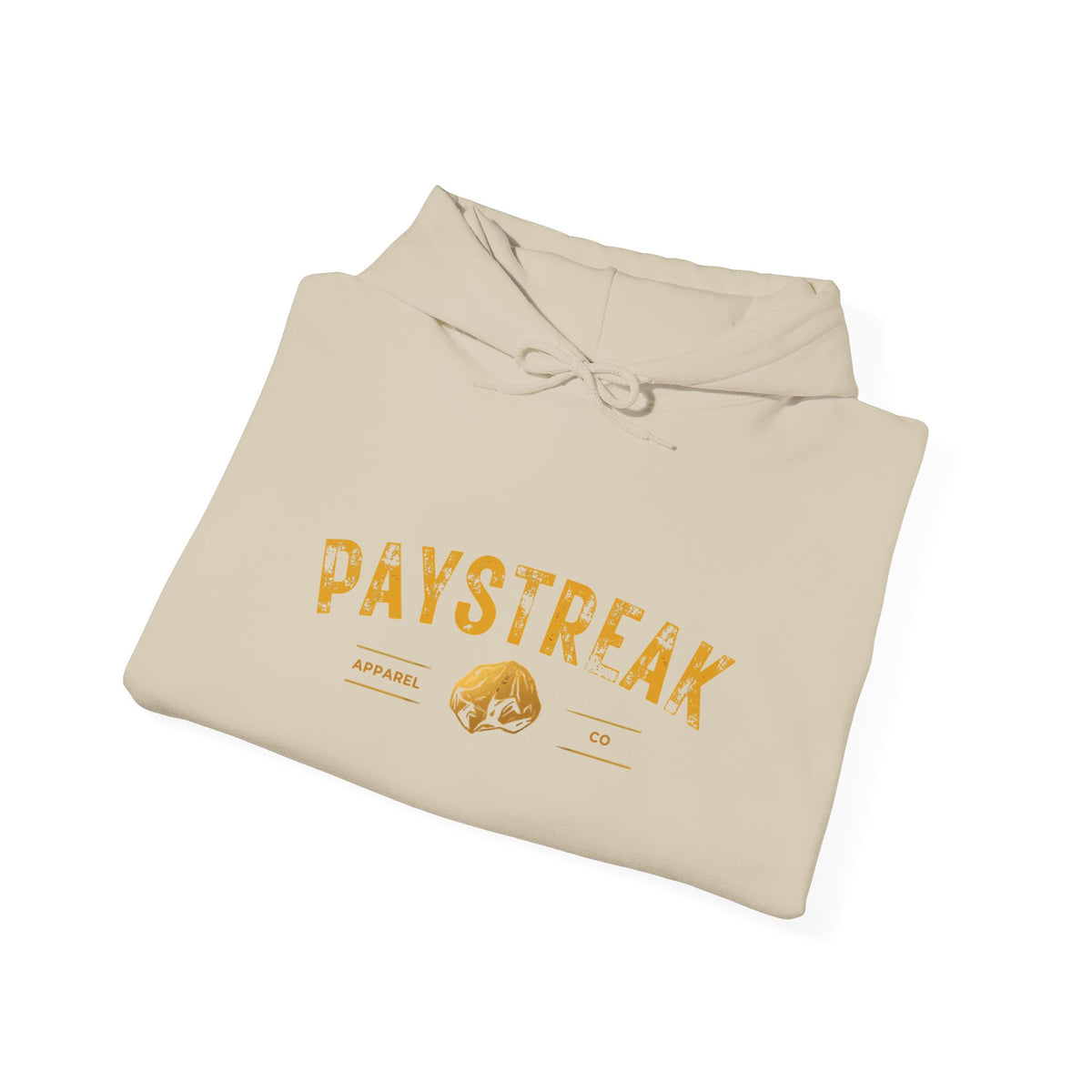 Paystreak Logo Hoodie — Retro Gold Graphic Hooded Sweatshirt