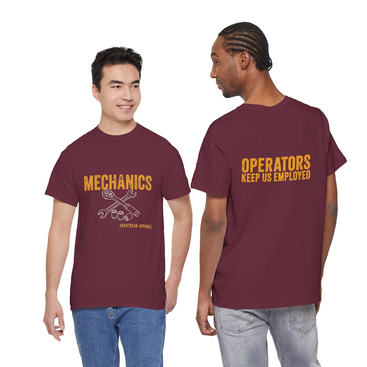 Mechanics Wrench Tee — "Operators Keep Us Employed" Work Shirt