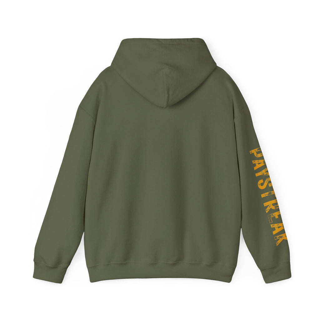 Paystreak Logo Hoodie — Retro Gold Graphic Hooded Sweatshirt