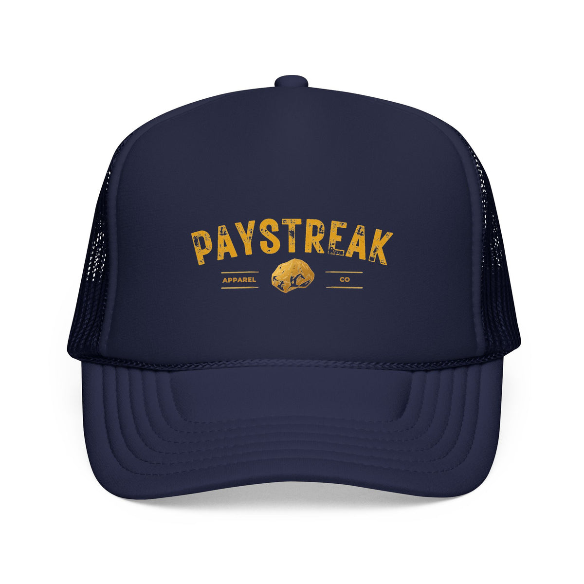 Paystreak Trucker Hat — Vintage Gold Logo Foam Cap