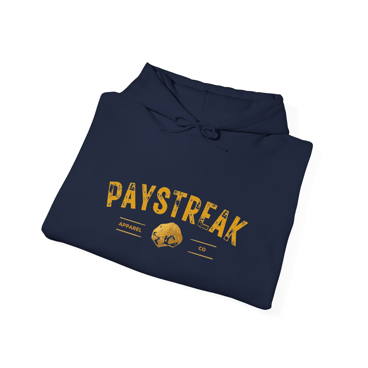 Paystreak Logo Hoodie — Retro Gold Graphic Hooded Sweatshirt